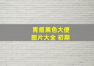 胃癌黑色大便图片大全 初期